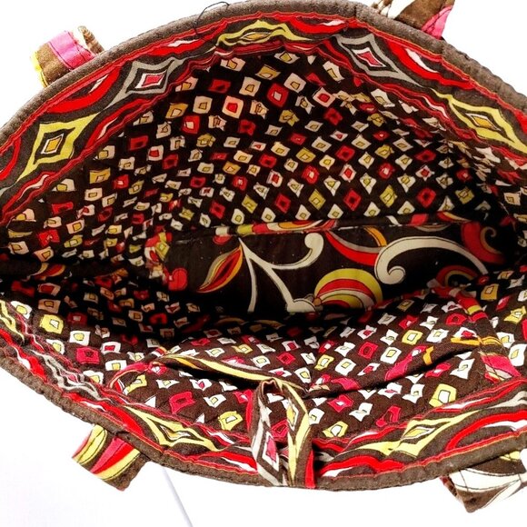 Vera Bradley Puccini Retired Pattern Small Tote Toggle Close Brown Abstract - Picture 6 of 9